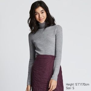 Women Extra Fine Merino Ribbed Turtleneck Sweater